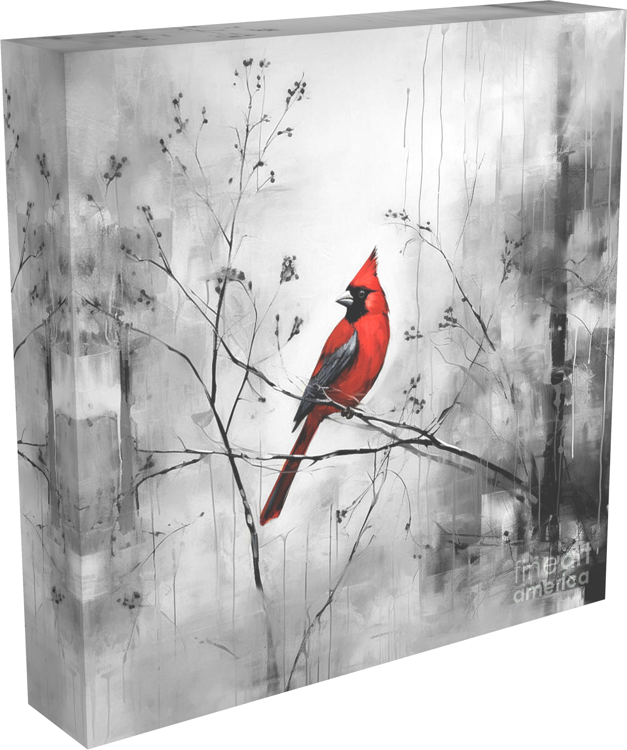 Canvas print red bird